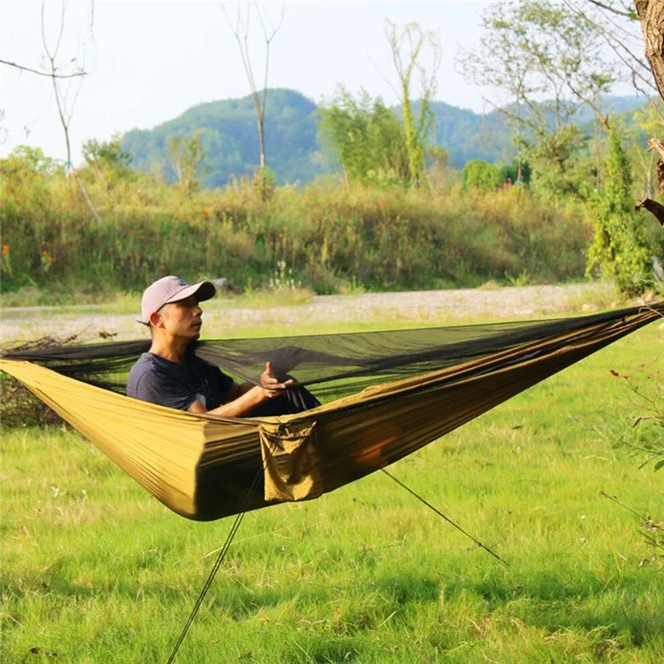 260x140cm Tree Hanging Hammock Camping Bedding with Mosquito Net