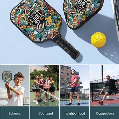 VINSGUIR 1 Pair Fiberglass Pickleball Rackets with 4 Balls and Storage Bag