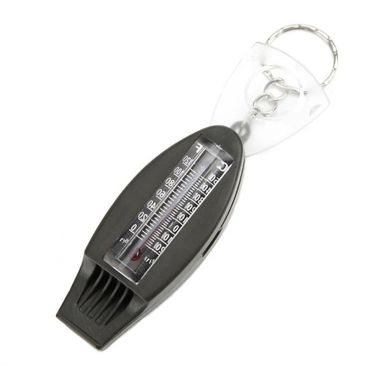 AOTU Multifunction 4 In 1 Survival Tool Whistle Compass Glass Magnifier Thermometer