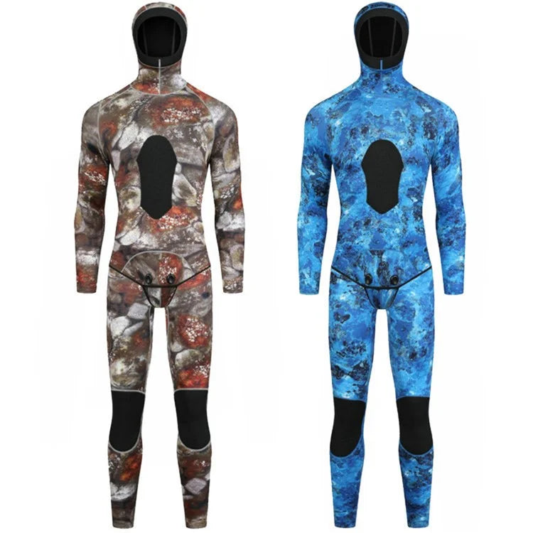 BLUE DIVE WDS-2089 3mm Neoprene Freediving Wetsuit Diving Suit Hooded Top Pants, Size: M