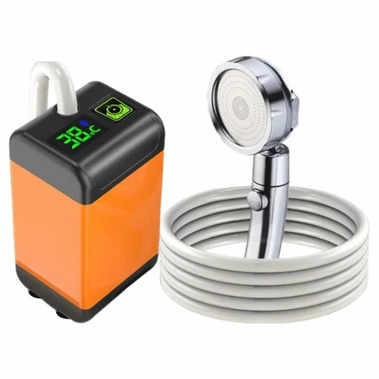 7800mAh Outdoor Camping Electric Shower with Smart Temperature Monitoring + 3 Spray Modes