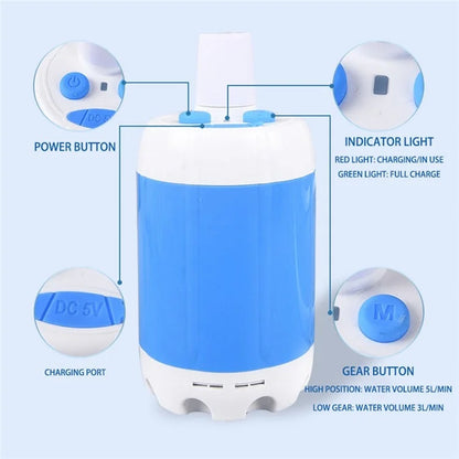 4000mAh Electric Shower Camping Portable Shower Head Pump for Outdoor Hiking Travel