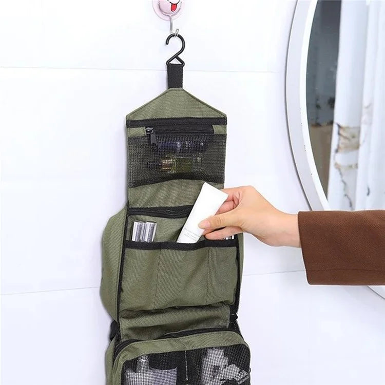 AOTU AT6903-2 Portable Oxford Cloth Travel Cosmetics Toiletries Storage Bag with Hanging Hook