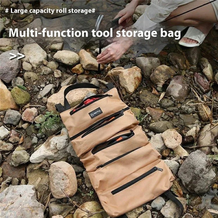 AOTU AT6944 Camping Tool Roll Bag Oxford Cloth Tools Organizer Roll Up Storage Pouch