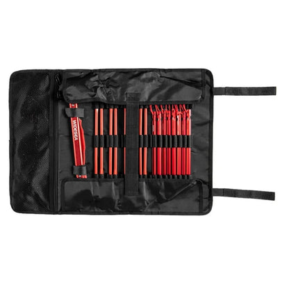 WIDESEA WSDD-S2 Outdoor Camping Tent Accessories Set Aluminum Alloy Hammer Ground Nail Wind Rope Storage Bag Kit - Red