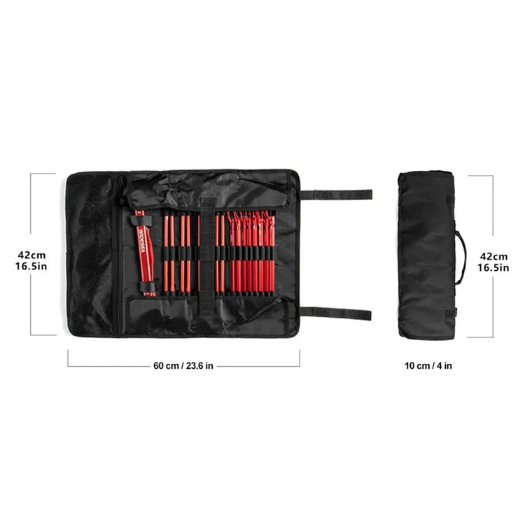 WIDESEA WSDD-S2 Outdoor Camping Tent Accessories Set Aluminum Alloy Hammer Ground Nail Wind Rope Storage Bag Kit - Red