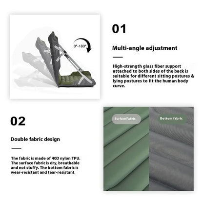 WIDESEA WSCM-200G Outdoor Inflatable Moistur-Proof Mat Folding Camping Cushion with Backrest