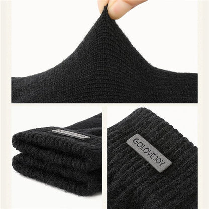 GOLOVEJOY DZ118 1 Pair Men Winter Outdoor Cycling Warm Gloves Windproof Touch Screen Full Finger Knitted Gloves