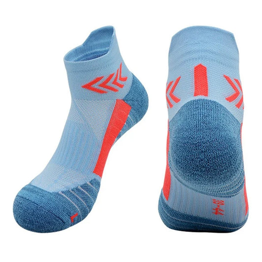 PORFIN JCB3009 1 Pair Breathable Low Cut Compression Running Socks for Men Women Marathon Cycling M Size 34-38