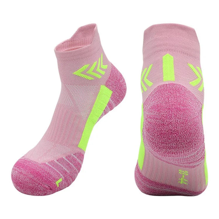 PORFIN JCB3009 1 Pair Breathable Low Cut Compression Running Socks for Men Women Marathon Cycling L Size 39-44