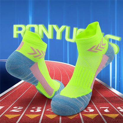 PORFIN JCB3009 1 Pair Breathable Low Cut Compression Running Socks for Men Women Marathon Cycling L Size 39-44