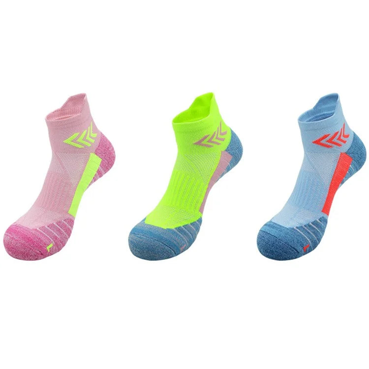 PORFIN JCB3009 1 Pair Breathable Low Cut Compression Running Socks for Men Women Marathon Cycling L Size 39-44