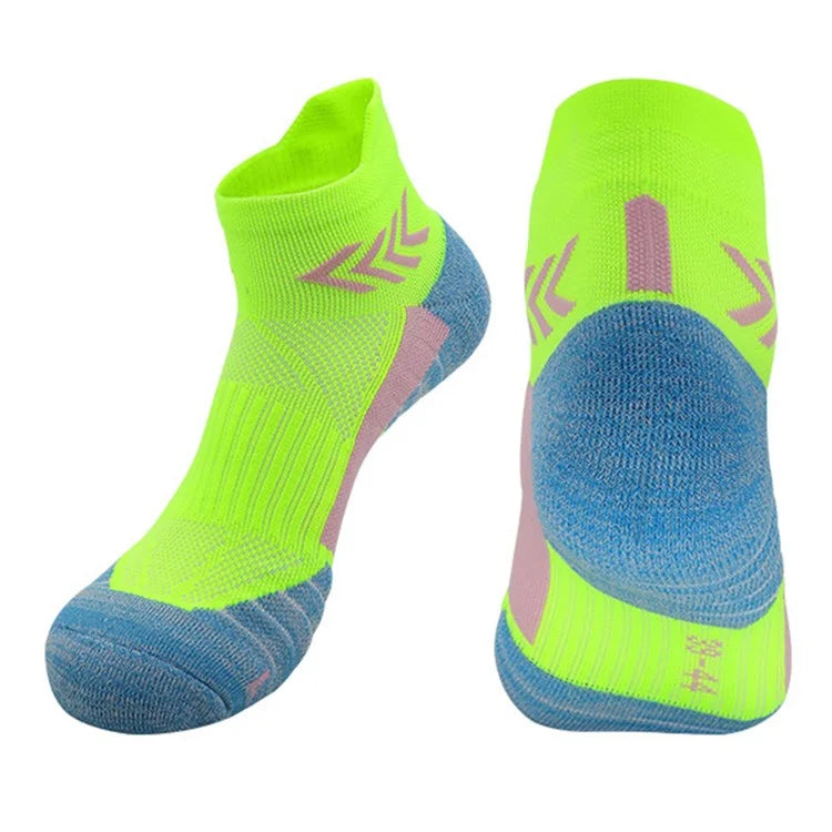 PORFIN JCB3009 1 Pair Breathable Low Cut Compression Running Socks for Men Women Marathon Cycling L Size 39-44