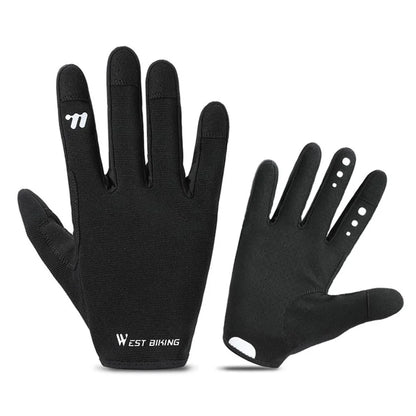 WEST BIKING YP0211260 1 Pair Outdoor Cycling Gloves Anti-Skid Breathable Touch Screen Full Finger Gloves