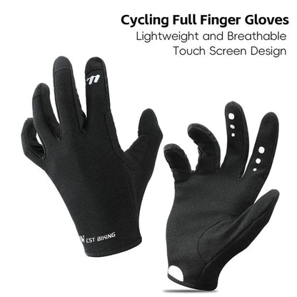 WEST BIKING YP0211260 1 Pair Outdoor Cycling Gloves Anti-Skid Breathable Touch Screen Full Finger Gloves
