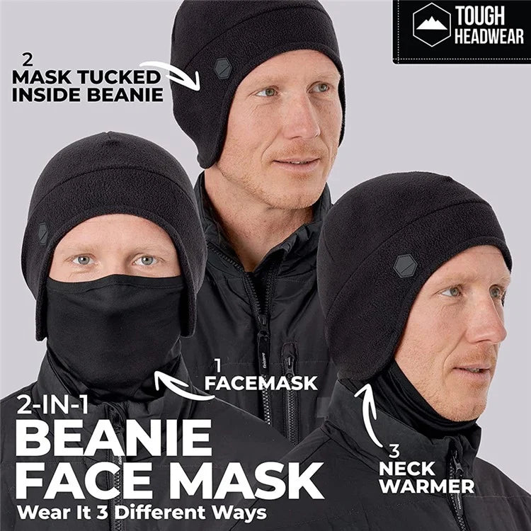 AOTU Winter Warm Hat Face Scarf 2-In-1 Windproof Polyester Thermal Head Ear Protector Cover