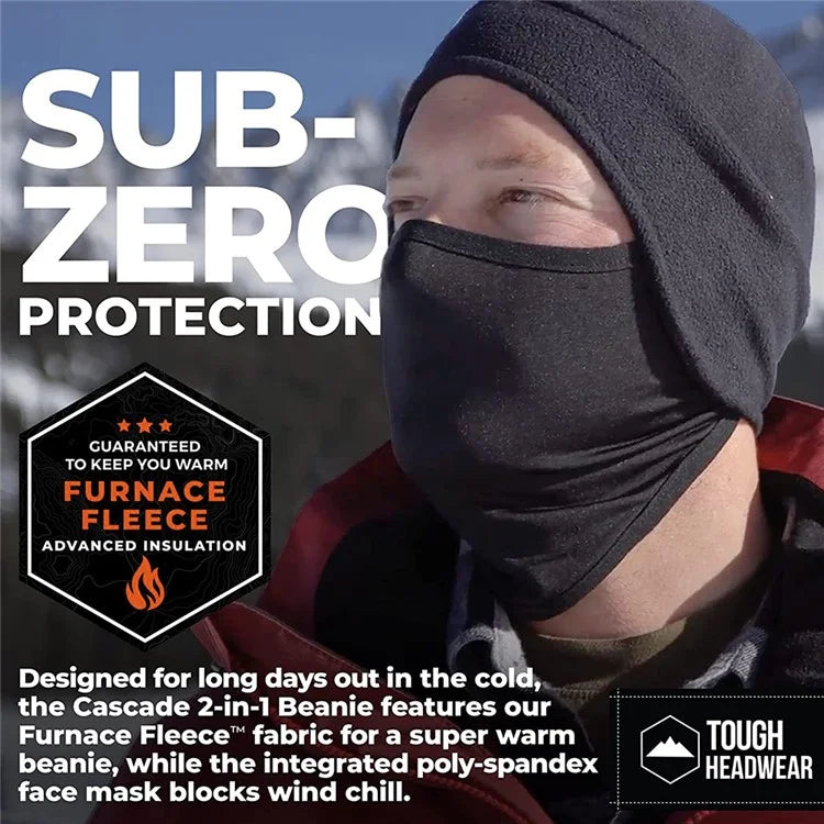 AOTU Winter Warm Hat Face Scarf 2-In-1 Windproof Polyester Thermal Head Ear Protector Cover