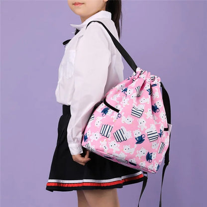 HALIN Children Cartoon Backpack Outdoor Camping School Drawstring Shoulder Bag