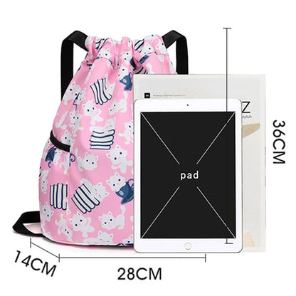 HALIN Children Cartoon Backpack Outdoor Camping School Drawstring Shoulder Bag