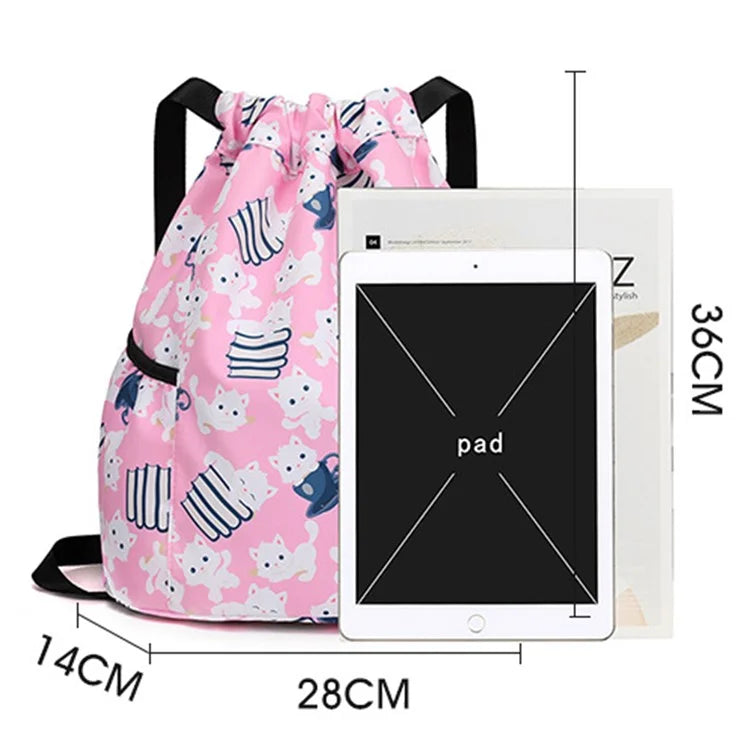 HALIN Children Cartoon Backpack Outdoor Camping School Drawstring Shoulder Bag
