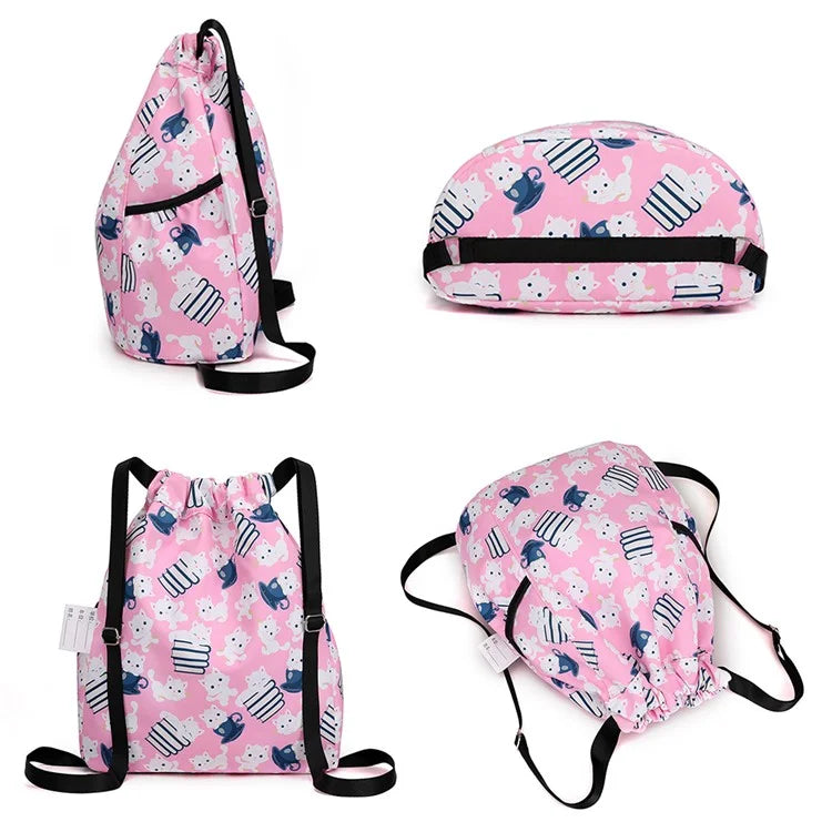 HALIN Children Cartoon Backpack Outdoor Camping School Drawstring Shoulder Bag
