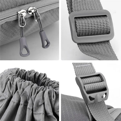 HALIN Men Women Outdoor Drawstring Backpack Waterproof Nylon Shoulder Bag with Reflective Strips