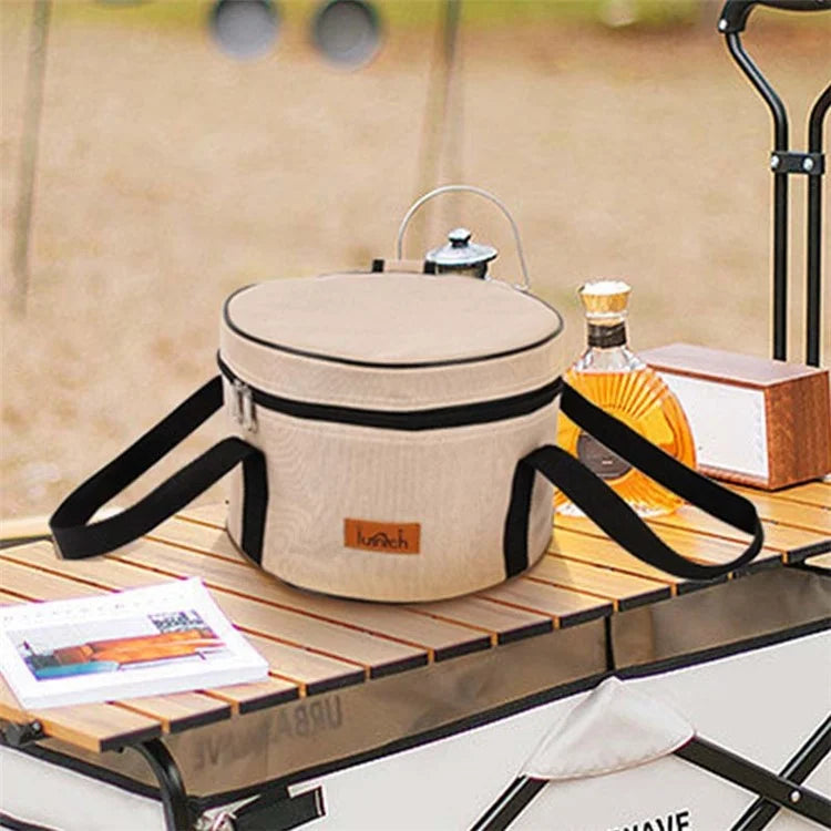 AOTU Large Insulated Oxford Cloth Camping Cookware Storage Bag Cooking Utensils Pot Bowl Organizer Carrier Bag