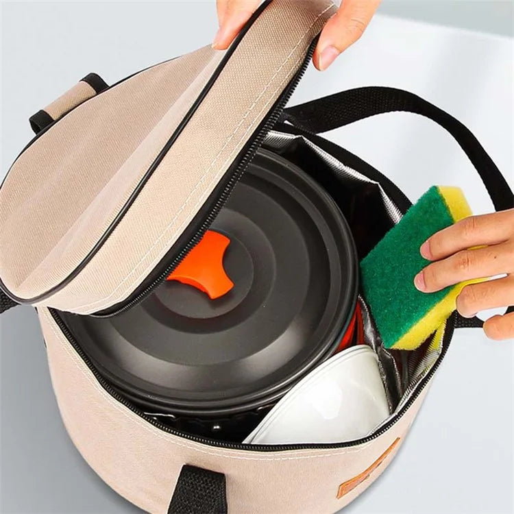 AOTU Large Insulated Oxford Cloth Camping Cookware Storage Bag Cooking Utensils Pot Bowl Organizer Carrier Bag