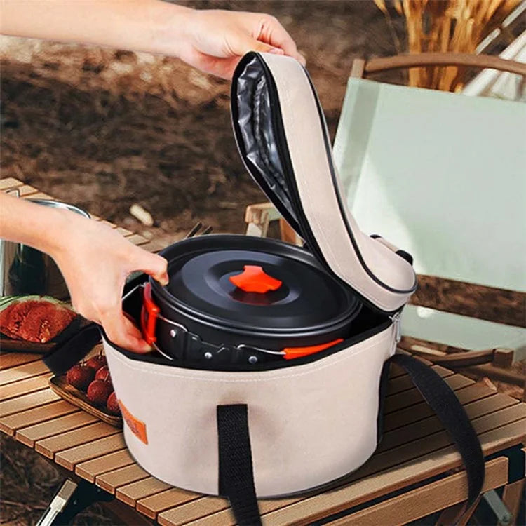 AOTU Large Insulated Oxford Cloth Camping Cookware Storage Bag Cooking Utensils Pot Bowl Organizer Carrier Bag