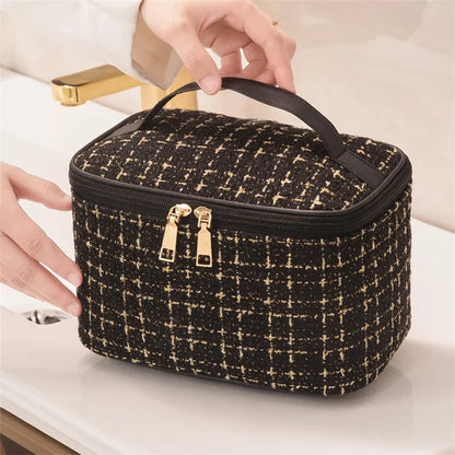 AOTU Cosmetics Bag Dual-Way Zipper Polyester Toiletry Bag Travel Supply Organizer for Makeup, Shampoo