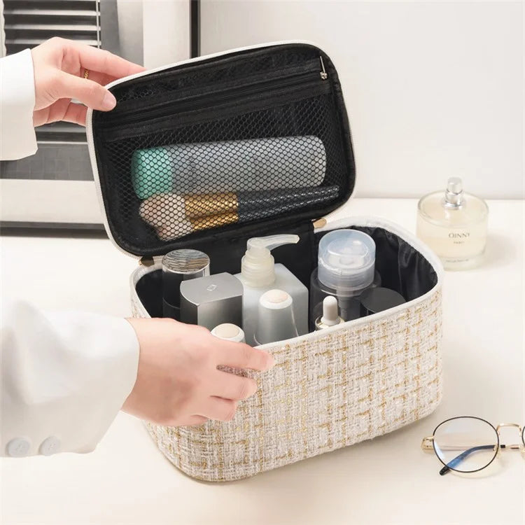 AOTU Cosmetics Bag Dual-Way Zipper Polyester Toiletry Bag Travel Supply Organizer for Makeup, Shampoo