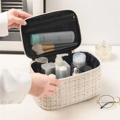AOTU Cosmetics Bag Dual-Way Zipper Polyester Toiletry Bag Travel Supply Organizer for Makeup, Shampoo