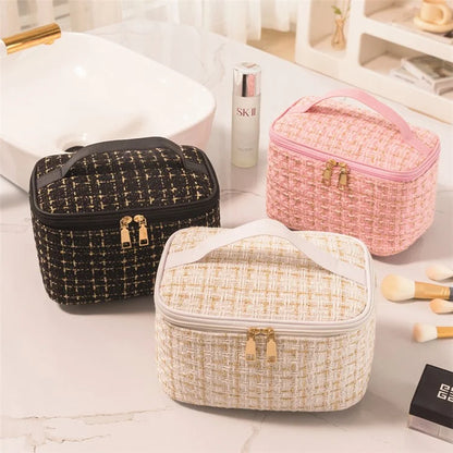 AOTU Cosmetics Bag Dual-Way Zipper Polyester Toiletry Bag Travel Supply Organizer for Makeup, Shampoo