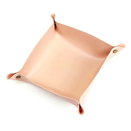 AOTU PVC Leather Camping Picnic Utensils Holding Tray Desktop Organizer Storage Box for Jewelry Key Coin