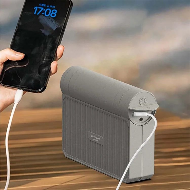 HX125 Foldable ABS+PC Camping Lantern Light Hanging Tent Lamp Power Bank Phone Portable Charger