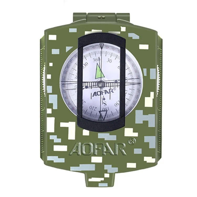 AOFAR AF-4580 Zinc Alloy Outdoor Compass Hiking Camping Fluorescent Compass
