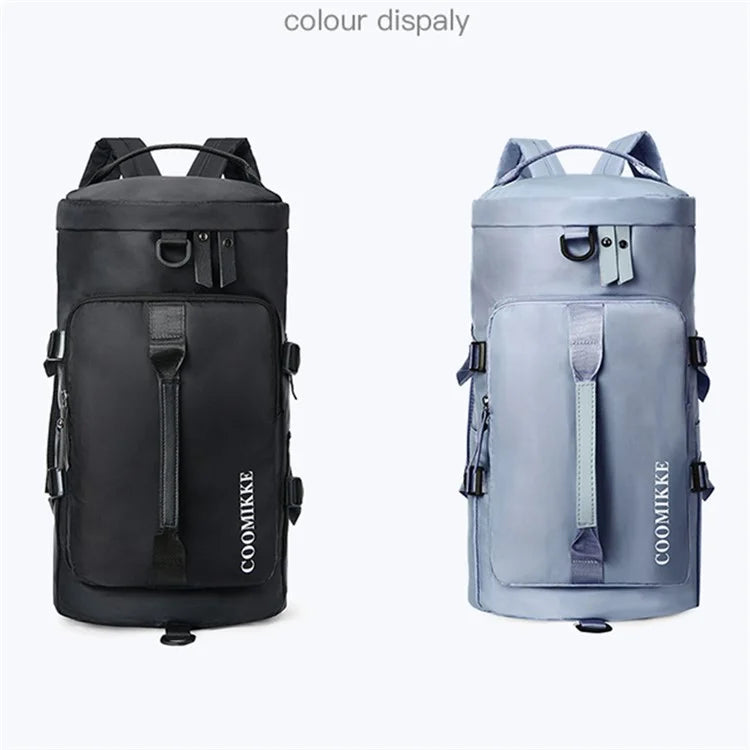 COOMIKKE Large Capacity Oxford Cloth Fitness Backpack Tote Crossbody Bag Unisex Travel Luggage Bag