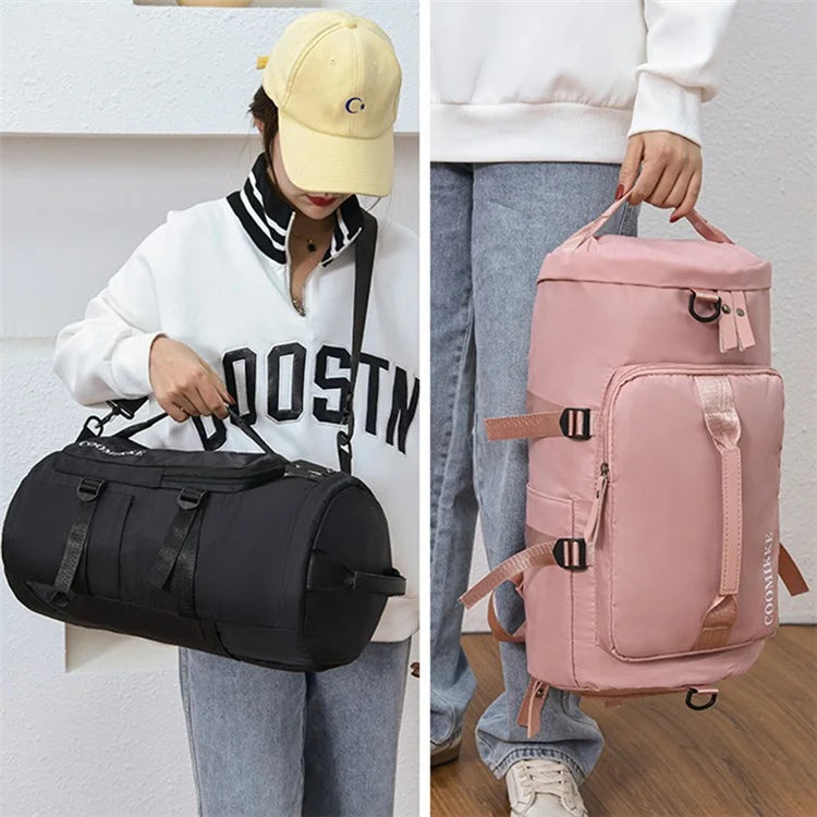 COOMIKKE Large Capacity Oxford Cloth Fitness Backpack Tote Crossbody Bag Unisex Travel Luggage Bag