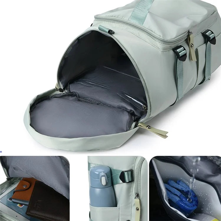 COOMIKKE Large Capacity Oxford Cloth Fitness Backpack Tote Crossbody Bag Unisex Travel Luggage Bag