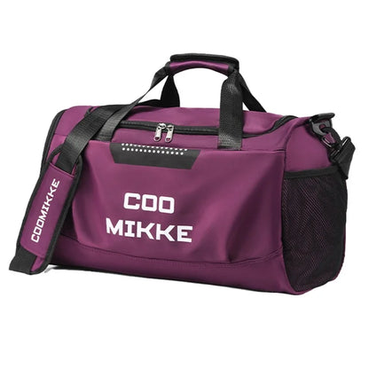COOMIKKE Unisex Large Capacity Waterproof Fabric Sports Fitness Tote Crossbody Bag Travel Luggage Bag