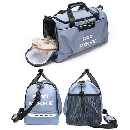COOMIKKE Unisex Large Capacity Waterproof Fabric Sports Fitness Tote Crossbody Bag Travel Luggage Bag