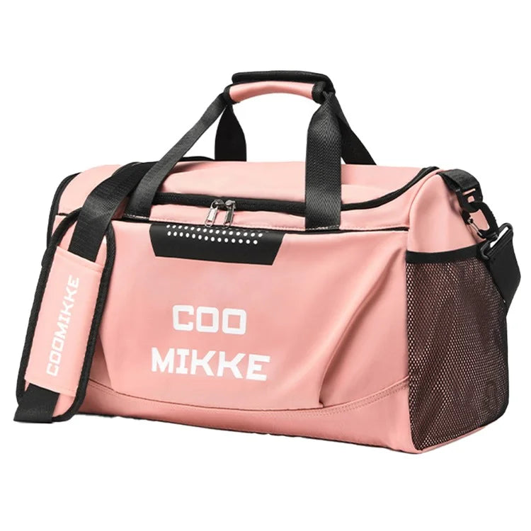 COOMIKKE Unisex Large Capacity Waterproof Fabric Sports Fitness Tote Crossbody Bag Travel Luggage Bag