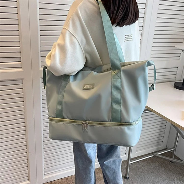 Large Capacity Nylon Waterproof Fitness Tote Single Shoulder Bag Travel Luggage Bag