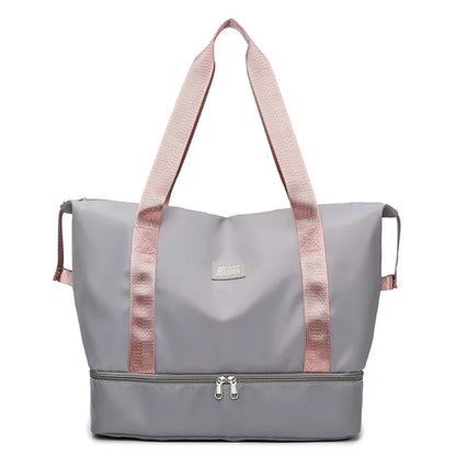 Large Capacity Nylon Waterproof Fitness Tote Single Shoulder Bag Travel Luggage Bag