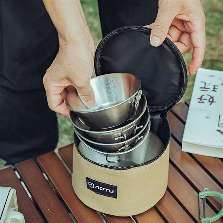 AOTU Oxford Cloth Camping Cookware Storage Bag Cooking Utensils Pot Carrier Bowl Organizer Pouch Handbag