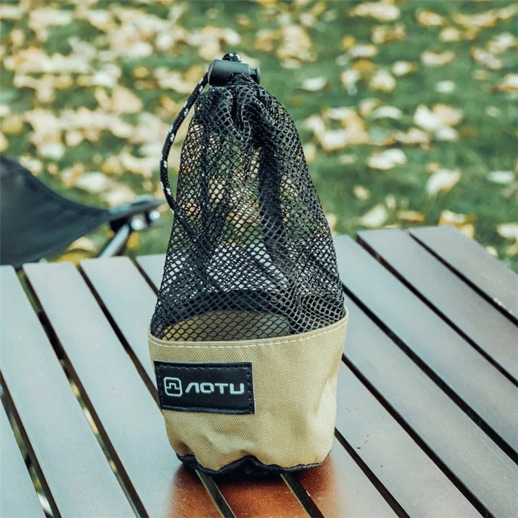 AOTU Outdoor Cup Storage Bag Drawstring Oxford Cloth Waterproof Bottle Carrier Mesh Pouch with Buckle