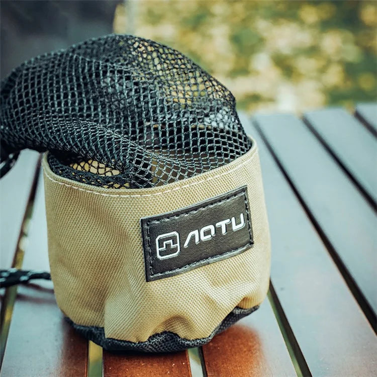 AOTU Outdoor Cup Storage Bag Drawstring Oxford Cloth Waterproof Bottle Carrier Mesh Pouch with Buckle