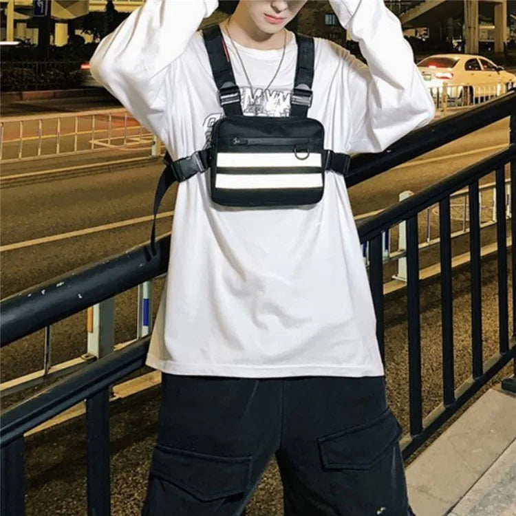 YA0274 Men Outdoor Tactical Vest Waterproof Oxford Cloth Military Chest Bag Reflective