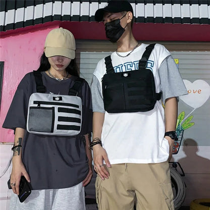 YA3066 Tactical Vest Bag Waterproof Oxford Cloth Chest Bag Casual Daypack Mini Backpack