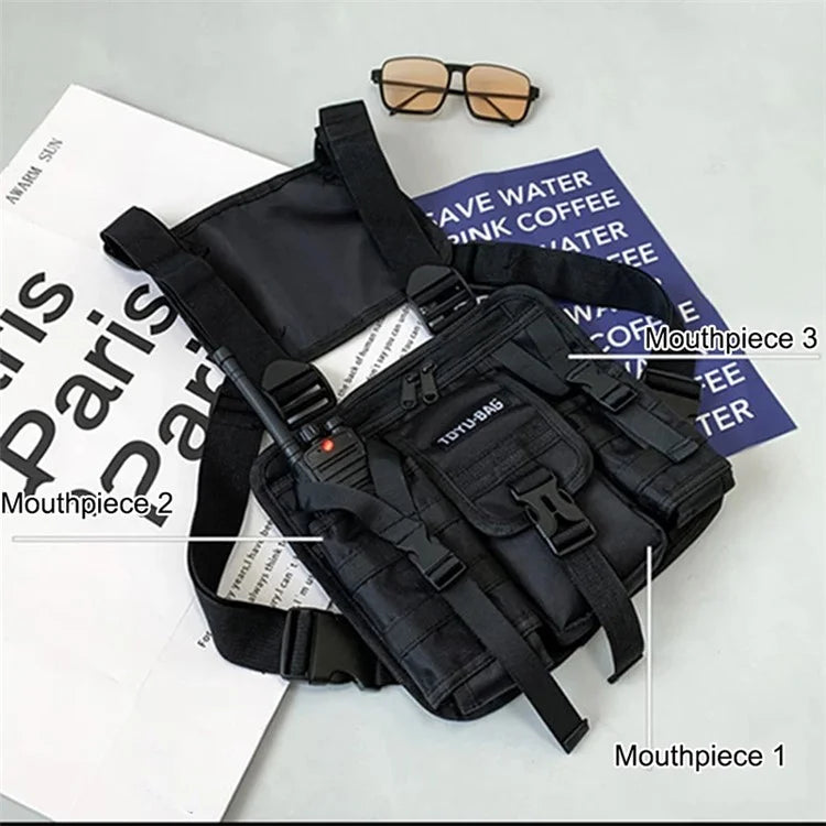 YH6025 Outdoor Tactical Vest Dual Shoulder Bag Oxford Cloth Chest Bag